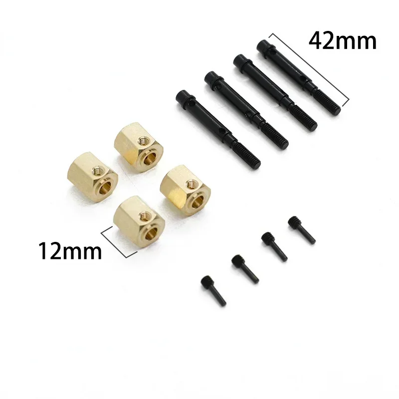 Wheel Hex Adapter - 4 Stück Messing 12mm Rad-Sechskant-Verlängerungsadapter mit