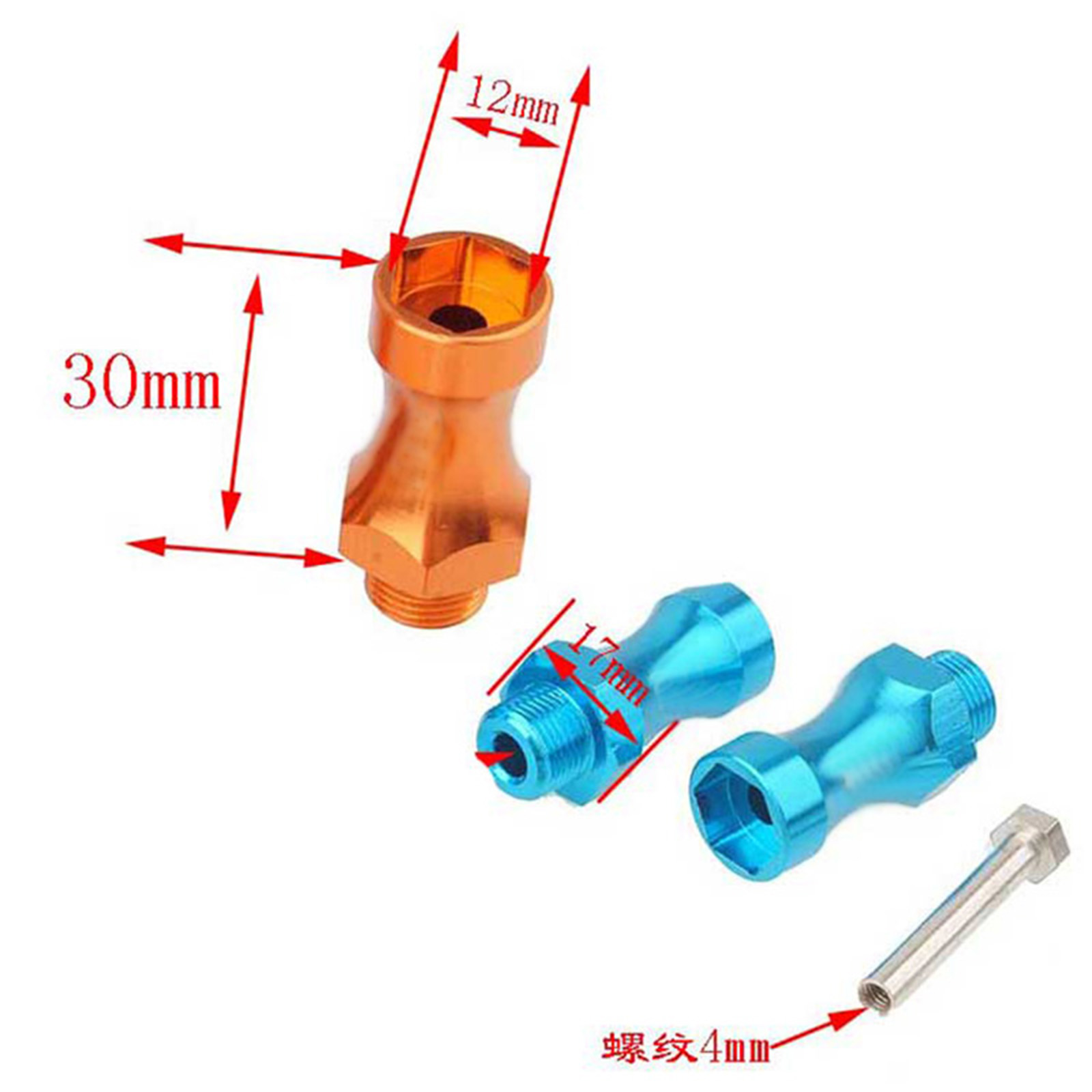 4 Stück Radsechskant 12mm auf  – Wheel Hex Adapter Bewertung und Preis