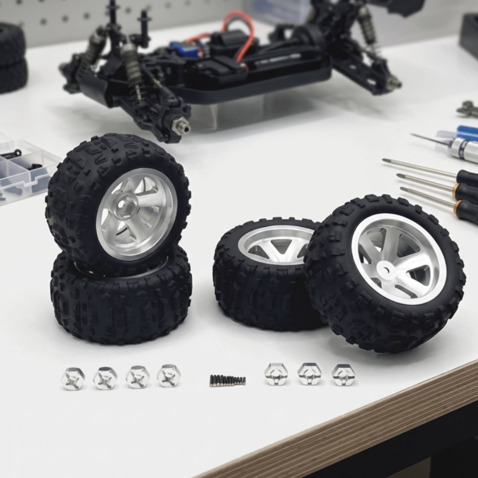 4-teilige RC-Rad- und Reifenba – Wheel Hex Adapter Bewertung und Preis